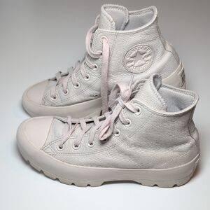 Converse Women's Leather High-Top Sneakers - Cream Size 8